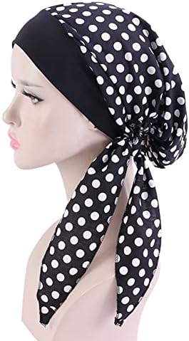 2 pacote de turbantes de seda vintage elástico de lenço de cabeça larga banda ampla