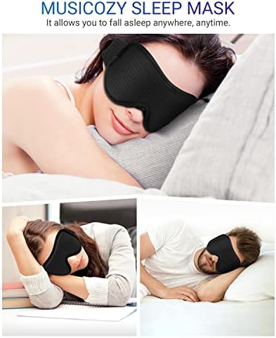 Máscara de sono musicozy para homens, mulheres, 3D Bloco de máscara de olho para dormir respirável Blockout macio de seda de seda
