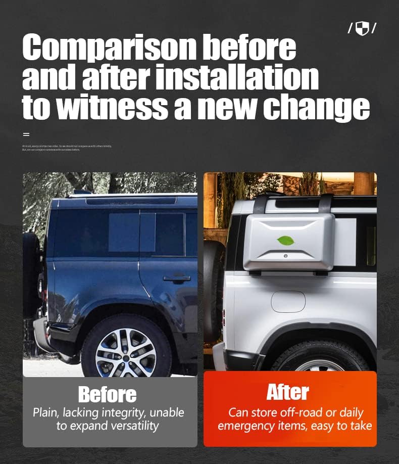 Portador de armazenamento de engrenagem montada em caixa de ferramentas externa de prata com encaixes de trava para Land Rover