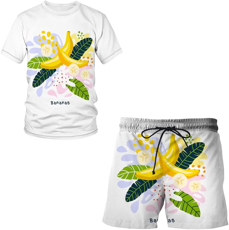 Summer colorido animal e planta série de camisetas de impressão digital 3D masculino