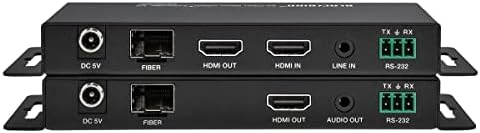 Monoprice Blackbird 4K Fiber Optic HDMI Extender, 3300feet, 1000m, 4k@60Hz, IR, RS232, HDMI 2.0 Suporte
