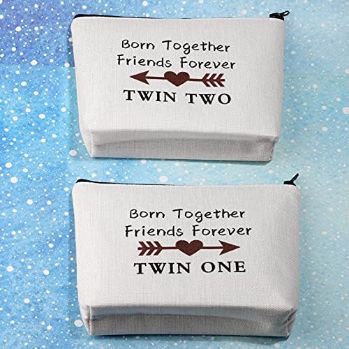 MBMSO Twin One Twin Twin Saco Nascido Juntos Amigos Forever Gêmeos Presentes Cosméticos Bolsa Twin Sister Presente para ela