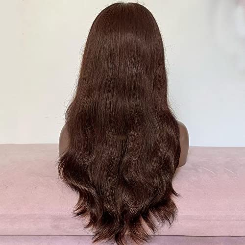 Dez pauzinhos bordas encaracoladas cor marrom 13x6 Lace Frontal Human Wig HD invisível transparente renda frontal wig