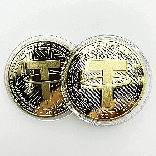 Tetter na moeda digital em que confiamos | Moeda virtual de criptomoeda | Moeda de arte do desafio banhada a ouro | Bitcoin