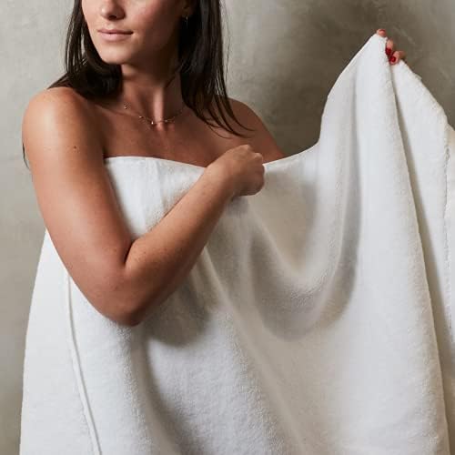 Toalhas de banho de luxo Maisonx para banheiro | Toalha corporal de algodão egípcia branca ultra macia | Toalha de chuveiro de 700