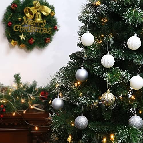 45pcs 2,36 Ornamentos de bola de Natal, bola de plástico à prova de quebra para árvores de natal, festival, festa em casa