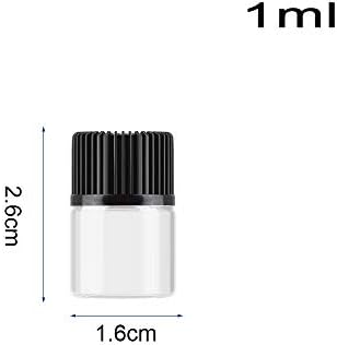 Enslz 50pcs Clear amostra de vidro garrafas mini 1ml 1/4dram Óleos essenciais frascos com redutores de orifício PERFUME