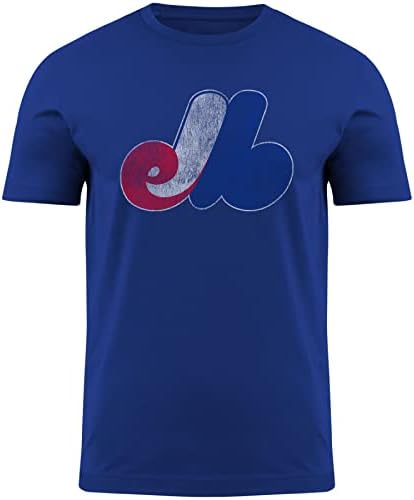 Boletim Montreal Expos MLB Tshirt de logotipo angustiado primário