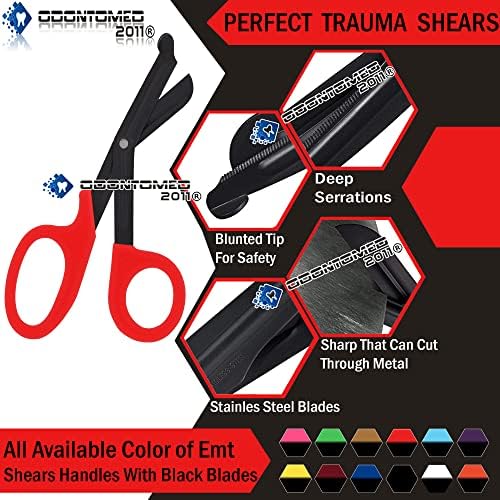 ODONTOMED2011 Premium Scissors com revestimento de fluoreto premium, EMT e trauma tesouras 2 pacote 5,5 5 1/2 EMT Utility Shears ScisSors