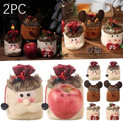 Favoras de festa para crianças 3-5 2pcs Decoração de Natal de Natal Cartoon Bag de Frutas de Frutas Cartoon Old Man Bolsa de Presente