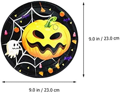 Kesyoo 1 Conjunto 40 PCs Halloween tema decoração de papel de bandeja de bandeja de palha de palha fantasia