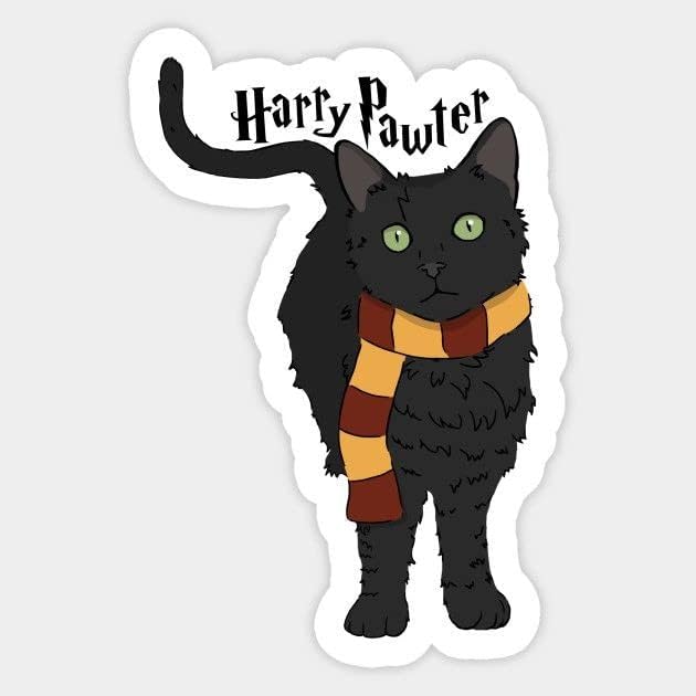 The Harry Pawter Cat, adesivo fofo de 4 polegadas de decalque à prova d'água para laptop, copo, livro de notas | Melhor presente