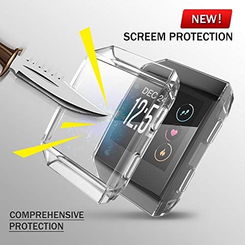 Caixa de tampa completa de Ultra Slim Soft para Fitbit Ionic, Opretty Crystal TPU Casos protetores Caso de choque à prova