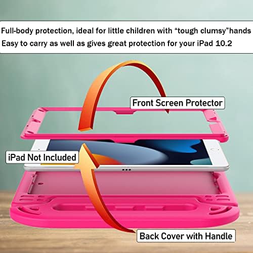 LTROP iPad 9º/8º/7º Caso, iPad 10.2 Case, Caso infantil de iPad 10,2 polegadas, com protetor de tela embutido, caixa de