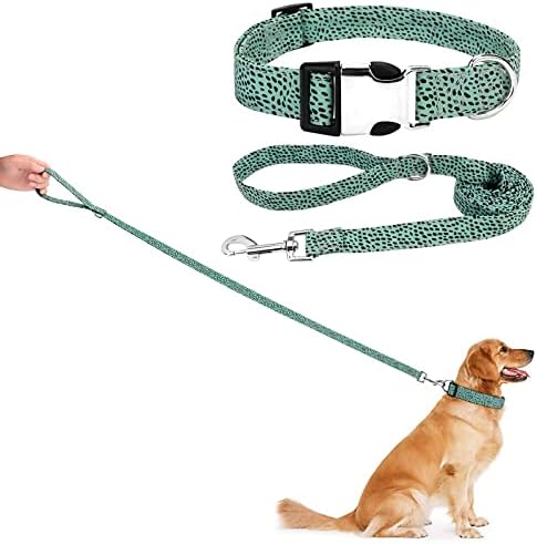 CPSUN Dog Tie Out Collar Dog e coleira, colar de cachorro ajustável macio com fivela de segurança, colarinho de estimação