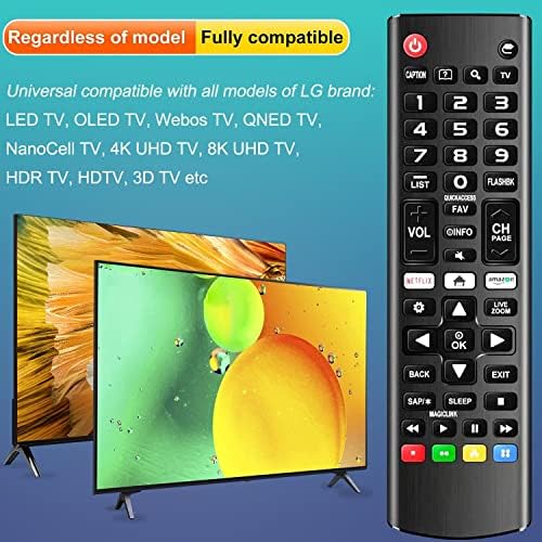 Remoto universal para controle remoto de TV LG com caixa de proteção luminosa, Bukeer Universal Remote Substituição Compatível