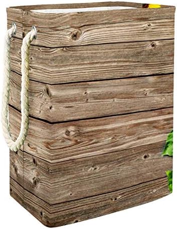 Girassóis inadequados na placa de madeira Bin Bin Lavanderia dobrável cesto para cesto de berçário e quarto de crianças