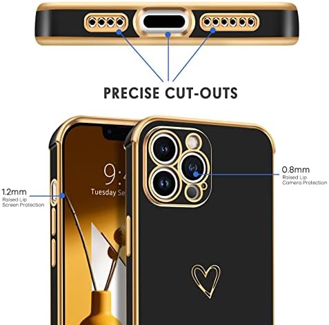 Souligo iPhone 14 Pro Max Case, capa de telefone para iPhone 14 Promax, luxuoso luxuoso Luxo Corte de ouro