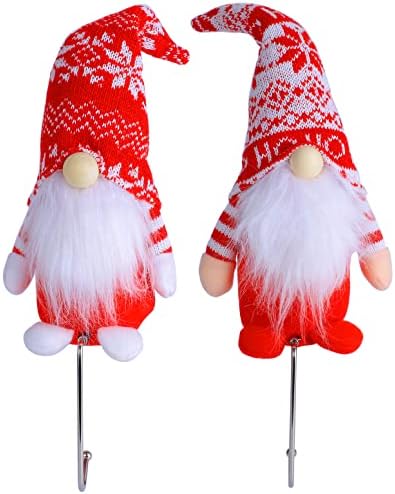 Cabide de meia de Natal para o conjunto de manto de 2, gnome natal titkers para lareira prateleira gnome estocagem