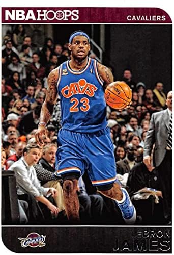 LeBron James 2014 2015 HOOPS NBA Basketball Series Card 117, imaginando LeBron em sua camisa azul de Cleveland Cavaliers