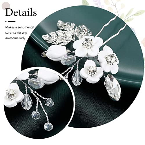 Unicra prata florida noiva pinos de cabelo folhas peças de cabelo folhas Ripmilhas de damas de honra Acessórios para o cabelo