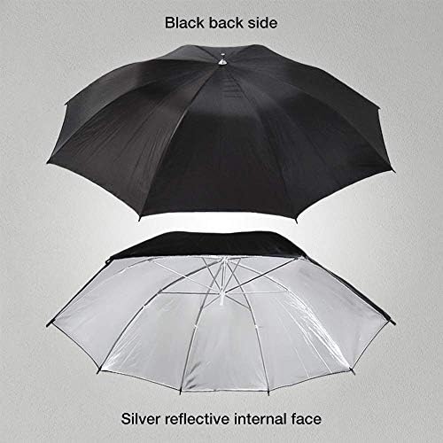 Limostudio [2 pacote] de 33 polegadas de diâmetro de dupla camada preto / prata foto guarda -chuva refletor de iluminação para contraste,