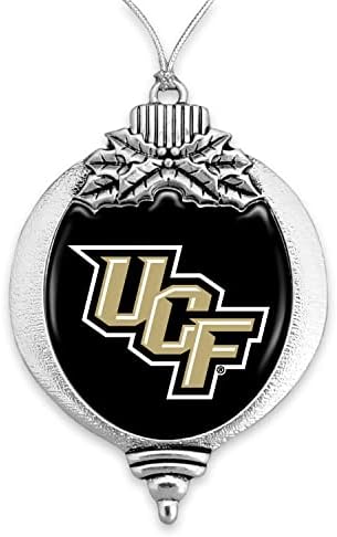 UCF Central Florida Knights Bulbo com o logotipo da equipe Silver Metal Christmas Ornament Gift Tree Decoration