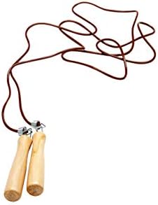 Mente leitor de madeira maçaneta de mola carregada corda sem emaranhada para exercícios externos internos, marrom