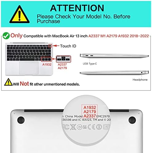 Mosis Compatível com MacBook Air 13 polegadas Caso 2022 2021 2020 2019 2018 Lançamento A2337 M1 A2179 A1932 Retina Display, Casca de