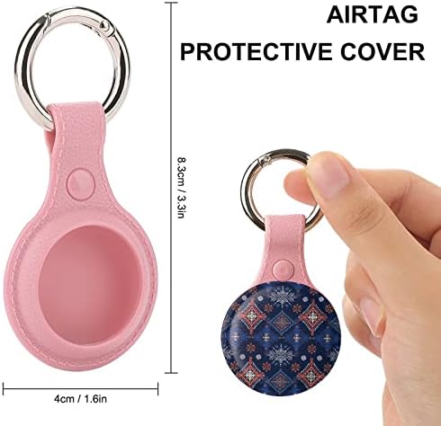 Art Tribal Boho Print Solder para Airtag Key Ring TPU Proteção Caso Caso Localizador Tag para Pets de Bagagem de Carteira