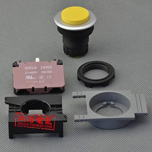[SA] Importa EMA 30mm Illuminated Button Switch Iself-Resetting E3* vermelho azul amarelo e preto 1NO/1NC-10PCS/lote-