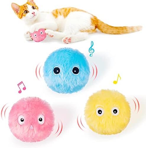 Oallk Smart Cat Toys Ball Interactive Catnip Cat Treining Toy Pet Plawing Ball Pet Squeaky Supplies Products Toy for Cats Kitten