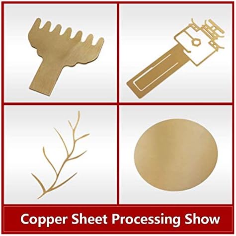 Placa de folha de metal de metal de chapas de cobre Yiwango, ótima para artesanato, espessura das lojas de máquinas 0,04in/1mm,