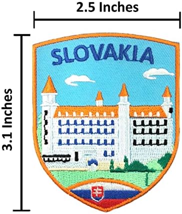 A-One Bratislava Castle Emblem Shield Patch+ Eslováquia Pino de distintivo de colarinho de bandeira da bandeira, patch e pino