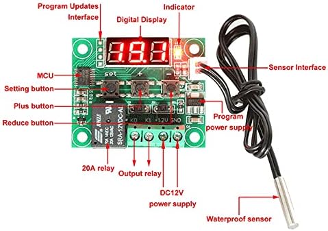 W1209 12V -50-110 Celsius Digital Termostato Controle de Termostato Módulo do Sensor de Controle de Temperatura