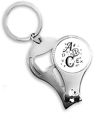 Cartas ABC Imagem Art Deco Presente de moda Nipper anel Chain Chain Bottle Abridor de garrafa Clipper