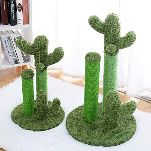 Cat Risping Post Cactus Cat Scratcher com 3 postes de arranhões e bola de peanque interativa
