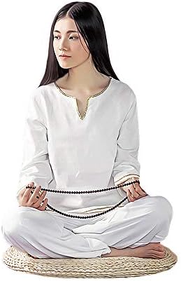 Ksua feminino Zen Meditação Tai chi uniforme de kung fu roupas de algodão de algodão
