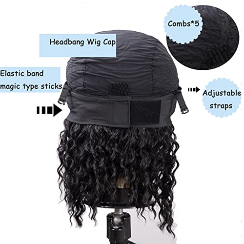 Peruca de faixa para a cabeça de Tistaya para mulheres negras, cabelos de perucas sintéticas resistentes à peruca curta
