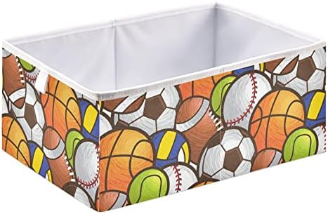 Emelivor Sport Ball Cubo Bin Bin Bins de armazenamento dobrável cesta de brinquedos à prova d'água para caixas de organizador