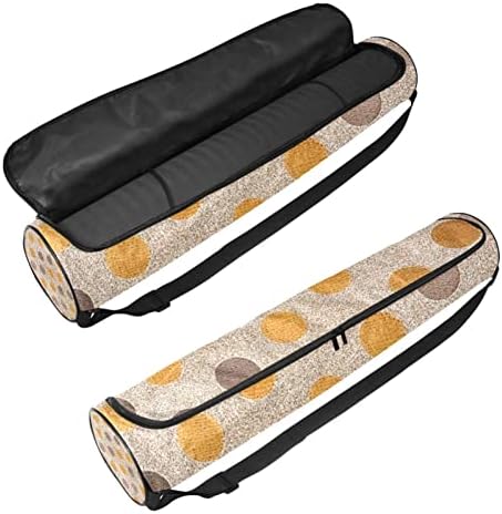 Bolsa de transportadora de ioga de padrão de polca marrom amarelo com alça de ombro de ioga bolsa de ginástica Bolsa de praia