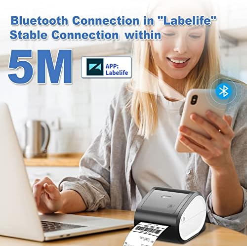 Phomemo Bluetooth Térmica Impressora D520-BT Impressora 4x6 Impressora para pequenas empresas e pacotes, código de barras, etiquetas