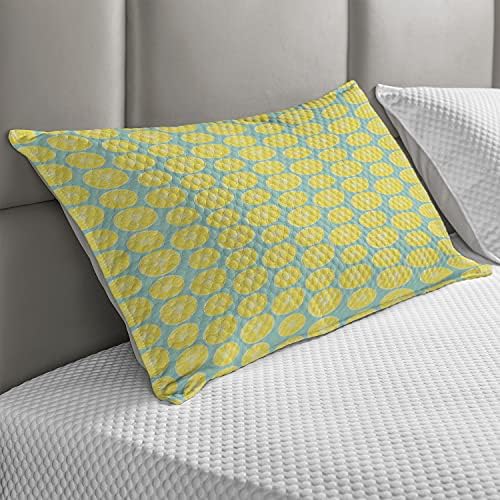 Caso de travesseiros amarelos e azuis lunaráveis, padrão cítrico em estilos de estilo cítrico em estilo de água de estilo de estilo