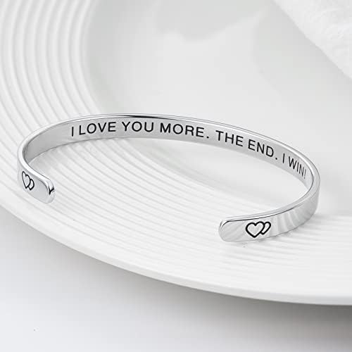 YYQX Bracelets inspiradores para mulheres Presentes personalizados Presentes de aço inoxidável Birthda