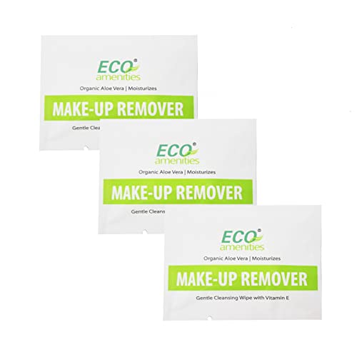 EcoMidades ECO 20 contam lenços de removedor de maquiagem com aloe vera e vitamina E embrulhada individualmente toalhetas faciais