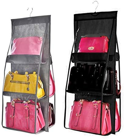 CRIZAN GRINHO E PRETO BELA Organizador de bolsa de bolsa para armário, suporte para armazenamento de bolsa para armário