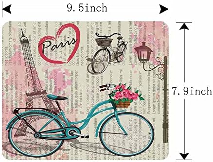 Pad Ibiliu Mouse vintage Paris, Eiffel Tower France Bicicleta Retângulo Retângle