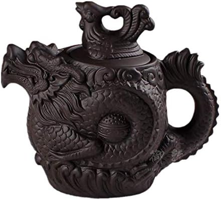 Autêntico dragão de chá de chá e phoenix pane de chá grande capacidade de barro roxo conjunto de chá de chaleira kung fu bule