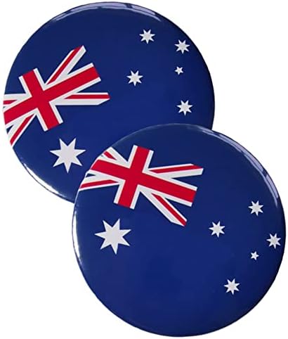 Vmcoatdu Round Australia Flag International Travel Pins Big Pins Alloy Impressão de transferência de calor Made Metal Souvenir