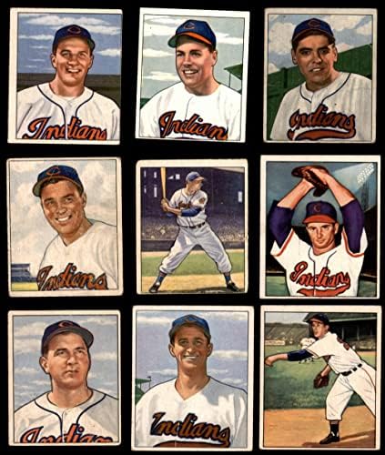 1950 Bowman Cleveland Indians, perto da equipe, estabeleceu os índios de Cleveland bons índios